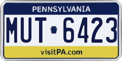 PA license plate MUT6423