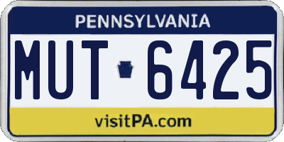 PA license plate MUT6425