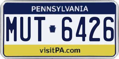 PA license plate MUT6426
