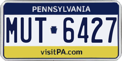 PA license plate MUT6427