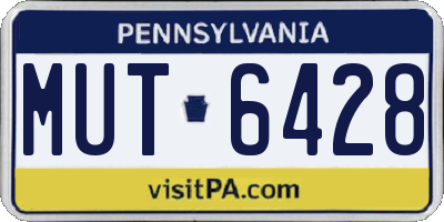 PA license plate MUT6428