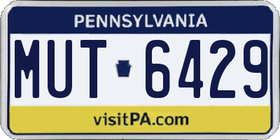 PA license plate MUT6429