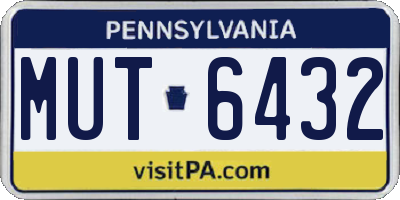 PA license plate MUT6432