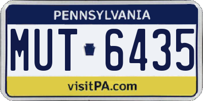PA license plate MUT6435