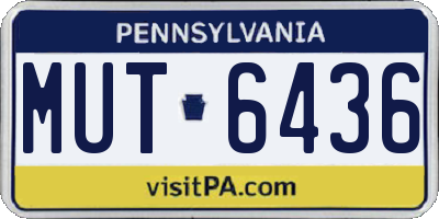 PA license plate MUT6436