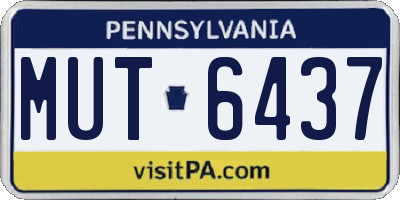 PA license plate MUT6437