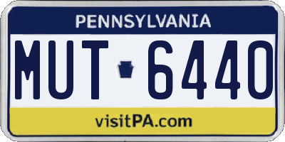 PA license plate MUT6440