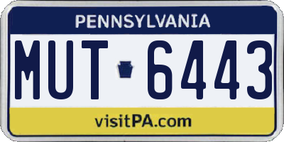 PA license plate MUT6443