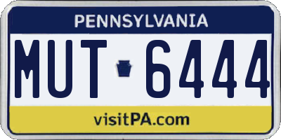 PA license plate MUT6444