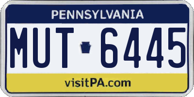 PA license plate MUT6445