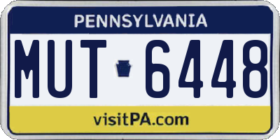 PA license plate MUT6448
