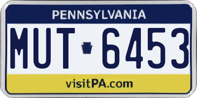 PA license plate MUT6453