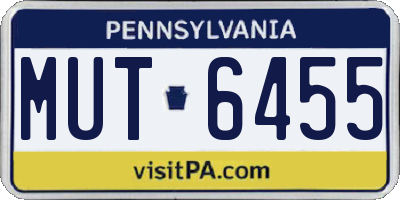 PA license plate MUT6455