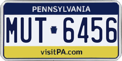 PA license plate MUT6456