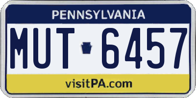 PA license plate MUT6457