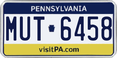 PA license plate MUT6458