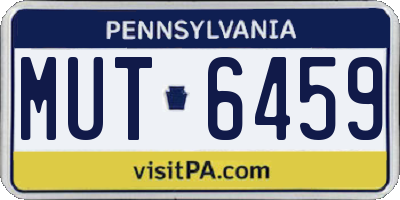 PA license plate MUT6459