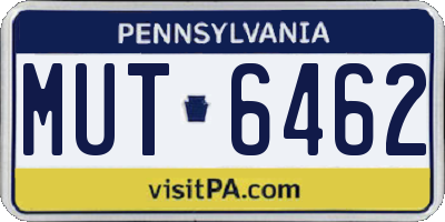 PA license plate MUT6462