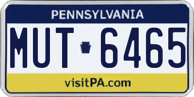 PA license plate MUT6465