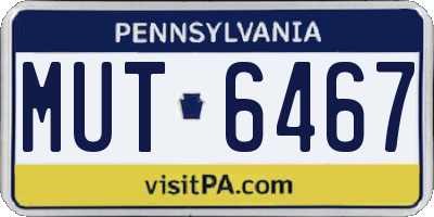 PA license plate MUT6467