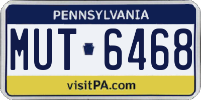 PA license plate MUT6468