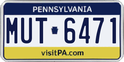PA license plate MUT6471