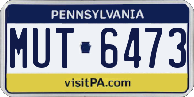 PA license plate MUT6473