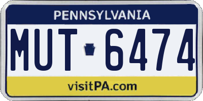 PA license plate MUT6474