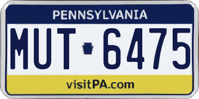 PA license plate MUT6475