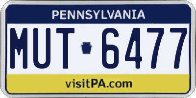 PA license plate MUT6477