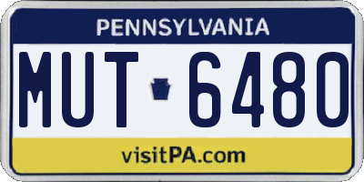 PA license plate MUT6480