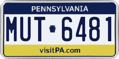 PA license plate MUT6481