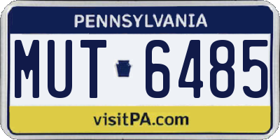 PA license plate MUT6485