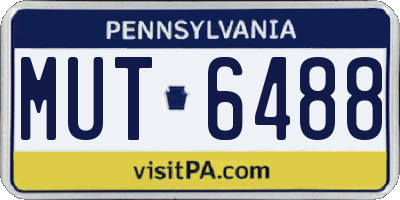 PA license plate MUT6488