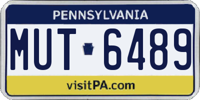 PA license plate MUT6489