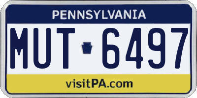 PA license plate MUT6497