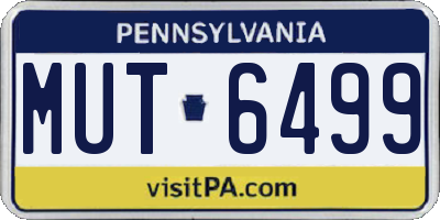 PA license plate MUT6499