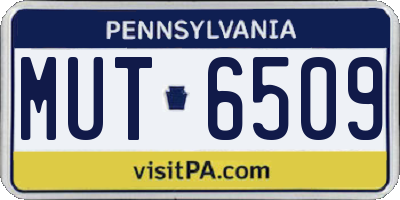 PA license plate MUT6509