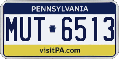 PA license plate MUT6513