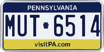 PA license plate MUT6514