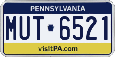 PA license plate MUT6521