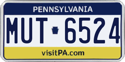 PA license plate MUT6524