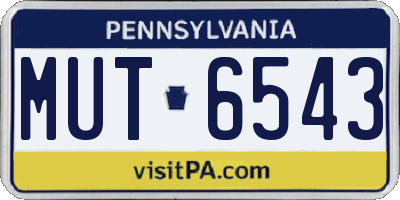 PA license plate MUT6543