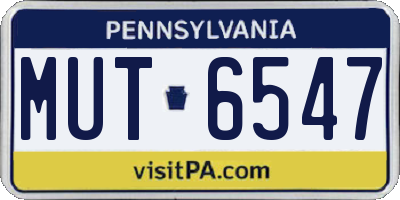 PA license plate MUT6547