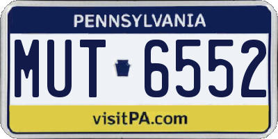 PA license plate MUT6552