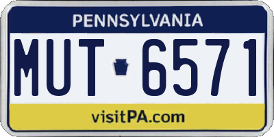 PA license plate MUT6571