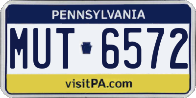 PA license plate MUT6572