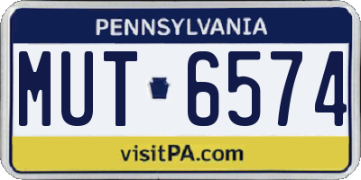 PA license plate MUT6574
