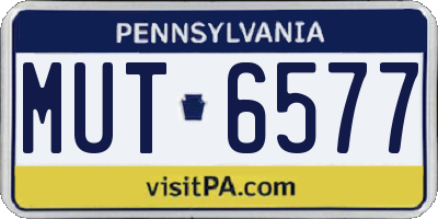 PA license plate MUT6577
