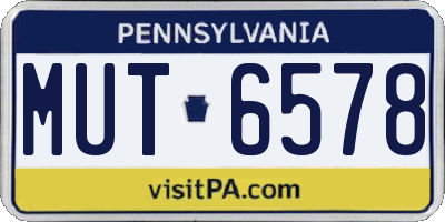 PA license plate MUT6578